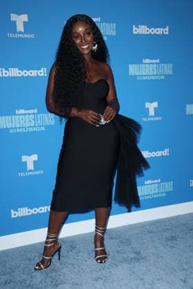 Amara La Negra arrives on the red carpet at the Inaugural Latin Women in Music award show at the Watsco Center, University of Miami in Miami Florida on Saturday, May 6, 2023. The Billboard Telemundo red carpet and show will air Sunday, May 7, 2023 at 9 PM 8 CT on Telemundo and Universo.  MIA20230506242 GARYxIxROTHSTEIN