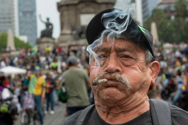 May 6, 2023, Mexico City, Mexico City, MEXICO: Thousands of people march this Saturday, in Mexico City, to demand the legalization of Marijuana and its free consumption in the country, on the World Day for the Legalization of Marihuana. Mexico City MEXICO - ZUMAn296 20230506_zip_n296_001 Copyright: xJorgexNunezx