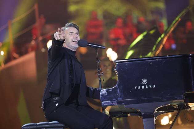 . 07 05 2023. Windsor, United Kingdom. Gary Barlow, Howard Donald and Mark Owen of Take That performing at the Coronation Concert held in the grounds of Windsor Castle, United Kingdom.  xPoolx xi-Imagesx IIM-24359-0114