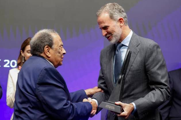 Spanish King Felipe VI (R) during the delivering act of the World Peace & Liberty Award to US activist Andrew Young (L) during an act held in Madrid, Spain on 08 May 2023. World Peace & Liberty Award to US activist Andrew Young !ACHTUNG: NUR REDAKTIONELLE NUTZUNG!  Copyright: xJavierxLizonx GRAF5624 20230508-0a46ea141cfbc81f0046fd8b56a25004cb7576eb