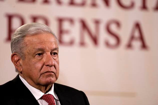 May 8, 2023, Mexico City, Mexico: Mexican President Andres Manuel Lopez Obrador at the press conference at the National Palace in Mexico City, Mexico. on May 8, 2023 in Mexico City, Mexico Mexico City Mexico - ZUMAe321 20230508_zia_e321_030 Copyright: xLuisxBarronx
