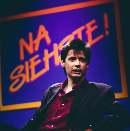 NA SIEHSTE Na siehste, ZDF Personality Show, moderiert von Günther Jauch, Deutschland, 1989. Na siehste, TV personality show, presented by Guenther Jauch, Germany, 1989., Deutschland Copyright: kpa kpa_55044107 EDITORIAL USE ONLY