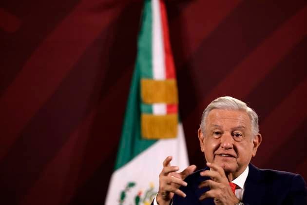 May 8, 2023, Mexico City, Mexico: Mexican President Andres Manuel Lopez Obrador at the press conference before reporters at the National Palace in Mexico City. on May 8, 2023 in Mexico City, Mexico Mexico City Mexico - ZUMAe321 20230509_zia_e321_012 Copyright: xLuisxBarronx