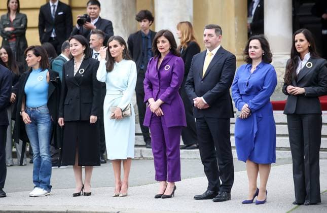 Kroatien, First Lady Sanja Music Milanovic und Königin Letizia von Spanien in Zagreb Zagreb: A cultural program was held for the participants of the Summit of spouses of European leaders on the prevention of childhood obesity First Lady of Croatia Sanja Music Milanovic and Queen of Spain Her Majesty Letizia seen in front of the Croatian National Theater. A cultural program was held in front of the Croatian National Theater for the participants of the Summit of Spouses of European Leaders who discussed the prevention of childhood obesity in Europe, in Zagreb, Croatia, on May 10, 2023. SlavkoxMidzor PIXSELL