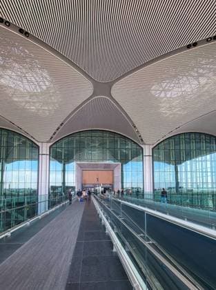 ISTANBUL, TURKEY - MAY 8, 2023: Terminal building of the new Istanbul Airport. Istanbul Ataturk Airport is among the largest airports in the world. Entrance to the terminal building of the new Istanbul Airport Ataturk. Istanbul Turkey *** ISTANBUL, TÜRKEI 8. MAI 2023 Terminalgebäude des neuen Istanbuler Flughafens Der Flughafen Istanbul Atatürk gehört zu den größten Flughäfen der Welt Eingang zum Terminalgebäude des neuen Istanbuler Flughafens Atatürk Istanbul Türkei Copyright: xx