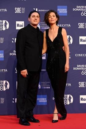 Photo IPP Gioia Botteghi Rome 10 05 2023 David di Donatello awards red carpet in photo Luca Marinelli with wife alissa jung Italy Photo Press World Copyright  0