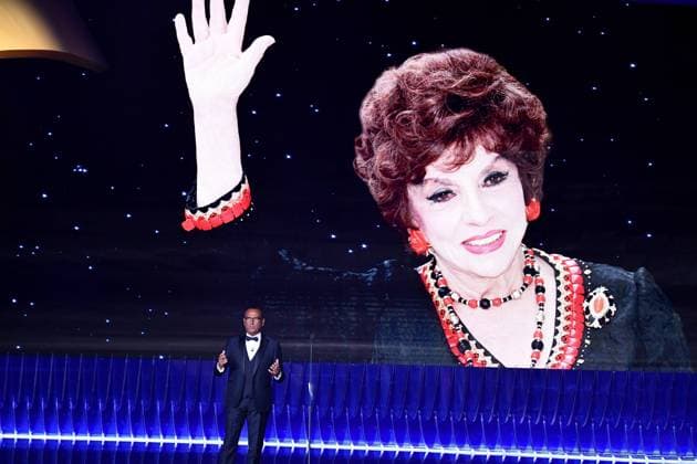 Rome: Lumina Studies. 68th edition of the David di Donatello awards. Telecast . In the photo : Carlo Conti and Gina Lollobrigida  Copyright: xMaurizioxD Avanzox xipa-agency.nx xDxAvanzo Provvisionato Landix IPA_IPA37860681