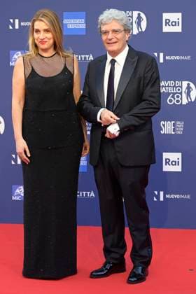 May 10, 2023, Rome, Italy: Ippolita Di Majo (L) and Mario Martone (R) attend the red carpet of Premi Davide di Donatello 2023 at CinecittÃ Lumina Studios. Rome Italy - ZUMAs197 20230510_zaa_s197_304 Copyright: xMarioxCartellix