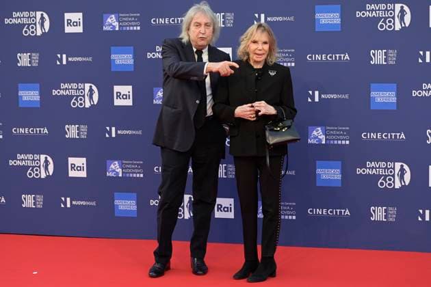 May 10, 2023, Rome, Italy: Enrico Vanzina (L) and Federica Burger (R) attend the red carpet of Premi Davide di Donatello 2023 at CinecittÃ Lumina Studios. Rome Italy - ZUMAs197 20230510_zaa_s197_331 Copyright: xMarioxCartellix