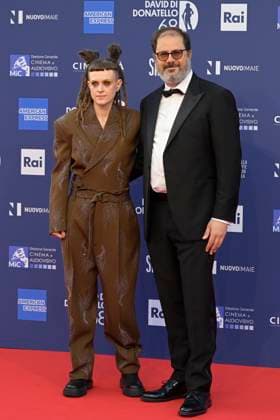May 10, 2023, Rome, Italy: Valentina Bertani (L) and Andrea Romeo (R) attend the red carpet of Premi Davide di Donatello 2023 at CinecittÃ Lumina Studios. Rome Italy - ZUMAs197 20230510_zaa_s197_334 Copyright: xMarioxCartellix