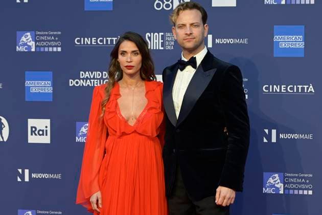 May 10, 2023, Rome, Italy: Irene Forti (L) and Alessandro Borghi (R) attend the red carpet of Premi Davide di Donatello 2023 at CinecittÃ Lumina Studios. Rome Italy - ZUMAs197 20230510_zaa_s197_339 Copyright: xMarioxCartellix