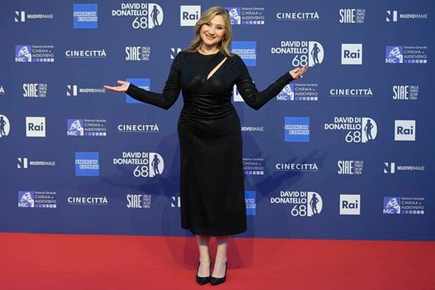May 10, 2023, Rome, Italy: Serena Bortone attends the red carpet of Premi Davide di Donatello 2023 at CinecittÃ Lumina Studios. Rome Italy - ZUMAs197 20230510_zaa_s197_353 Copyright: xMarioxCartellix