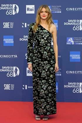 May 10, 2023, Rome, Italy: Benedetta Porcaroli attends the red carpet of Premi Davide di Donatello 2023 at CinecittÃ Lumina Studios. Rome Italy - ZUMAs197 20230510_zaa_s197_374 Copyright: xMarioxCartellix
