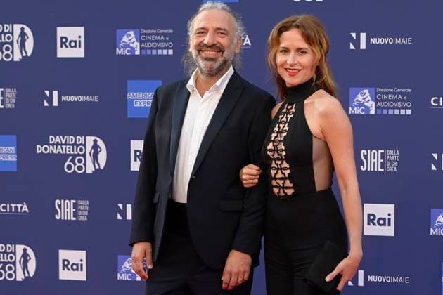 May 10, 2023, Rome, Italy: Stefano Bollani (L) and Valentina Cenni (R) attend the red carpet of Premi Davide di Donatello 2023 at CinecittÃ Lumina Studios. Rome Italy - ZUMAs197 20230510_zaa_s197_384 Copyright: xMarioxCartellix