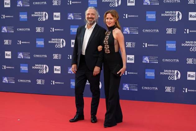 May 10, 2023, Rome, Italy: Stefano Bollani (L) and Valentina Cenni (R) attend the red carpet of Premi Davide di Donatello 2023 at CinecittÃ Lumina Studios. Rome Italy - ZUMAs197 20230510_zaa_s197_421 Copyright: xMarioxCartellix