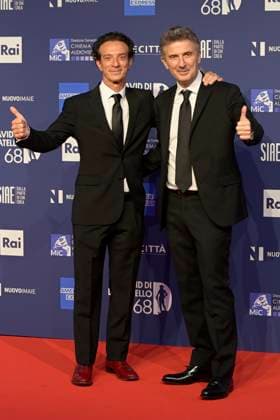 May 10, 2023, Rome, Italy: Salvo Ficarra (L) and Valentino Picone (R) attend the red carpet of Premi Davide di Donatello 2023 at CinecittÃ Lumina Studios. Rome Italy - ZUMAs197 20230510_zaa_s197_429 Copyright: xMarioxCartellix