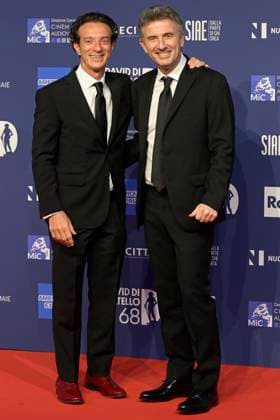 May 10, 2023, Rome, Italy: Salvo Ficarra (L) and Valentino Picone (R) attend the red carpet of Premi Davide di Donatello 2023 at CinecittÃ Lumina Studios. Rome Italy - ZUMAs197 20230510_zaa_s197_424 Copyright: xMarioxCartellix