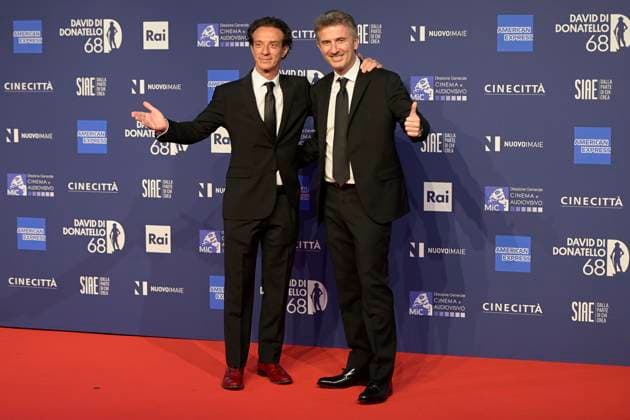 May 10, 2023, Rome, Italy: Salvo Ficarra (L) and Valentino Picone (R) attend the red carpet of Premi Davide di Donatello 2023 at CinecittÃ Lumina Studios. Rome Italy - ZUMAs197 20230510_zaa_s197_465 Copyright: xMarioxCartellix