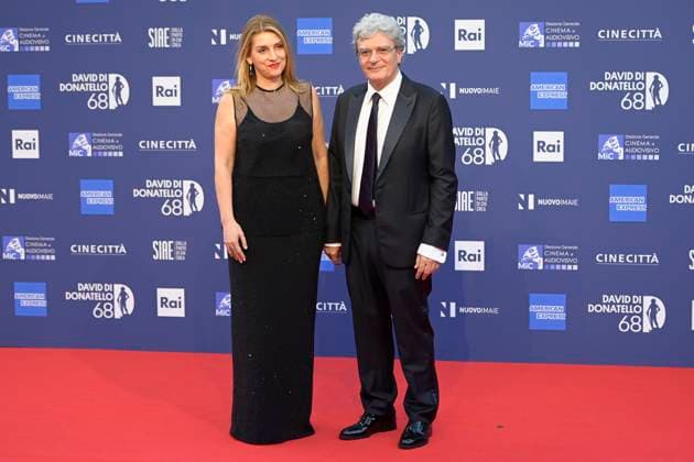 May 10, 2023, Rome, Italy: Ippolita Di Majo (L) and Mario Martone (R) attend the red carpet of Premi Davide di Donatello 2023 at CinecittÃ Lumina Studios. Rome Italy - ZUMAs197 20230510_zaa_s197_498 Copyright: xMarioxCartellix