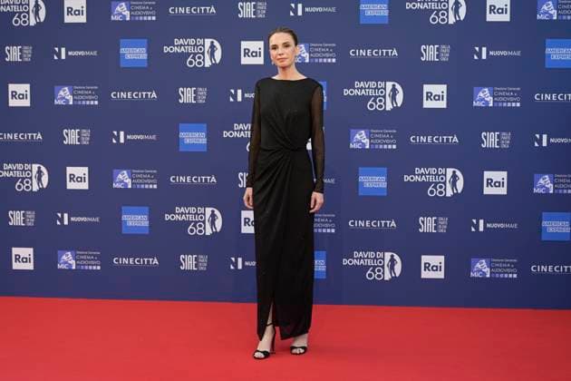 May 10, 2023, Rome, Italy: Emanuela Fanelli attends the red carpet of Premi Davide di Donatello 2023 at CinecittÃ Lumina Studios. Rome Italy - ZUMAs197 20230510_zaa_s197_502 Copyright: xMarioxCartellix