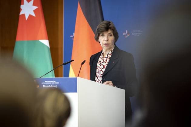 Annalena Baerbock, German Foreign Minister, invites to cloverleaf meeting in Berlin Pictured here is Catherine Colonna, Foreign Minister of France, at a press conference after the joint talks Berlin, 11 05 2023 Berlin Germany Copyright: xJaninexSchmitz photothek.dex