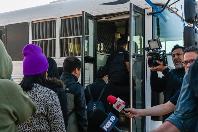 YUMA, AZ - MAY 11: Migrants seen set to cross the border at Cocopah Indian Reservation before Title 42 is set to end at 11:59pm allowing all migrants to apply for asylum after the three-year COVID-era health ban. Yuma, Arizona on May 11, 2023. Copyright: xDeeCeexCarterx