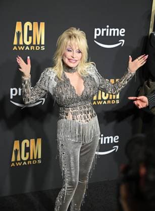 Co-Host Dolly Parton arrives on the red carpet for the 2023 Academy of Country Music Awards at The Star in Frisco, TX on Thursday, May 11, 2023.  FRS2023051112 IANxHALPERIN