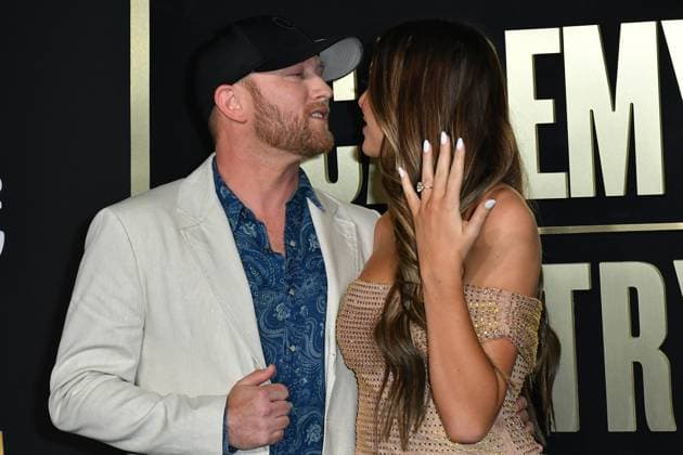 May 11, 2023, Frisco, TX, USA: Cole Swindell, Courtney Little attend the 58th Academy Of Country Music Awards at The Ford Center at The Star on May 11, 2023 in Frisco, Texas. Frisco USA - ZUMAs181 20230511_zea_s181_136 Copyright: xCaseyxFlaniganx