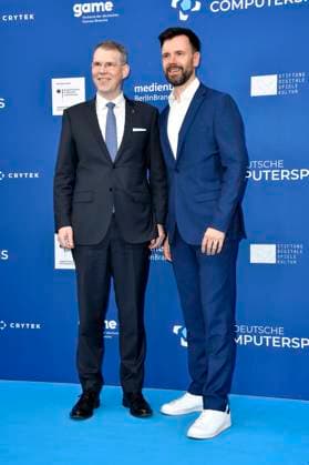 Florian Graf and Felix Falk at the German Computer Game Award 2023 ceremony at Spindler Klatt Berlin, 11 05 2023 Foto:xN.xKubelkax xFuturexImage