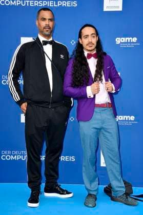 Patrice Bouedibela and Masud Akbarzadeh at the award ceremony of the German Computer Game Award 2023 at Spindler Klatt Berlin, 11 05 2023 Foto:xN.xKubelkax xFuturexImage
