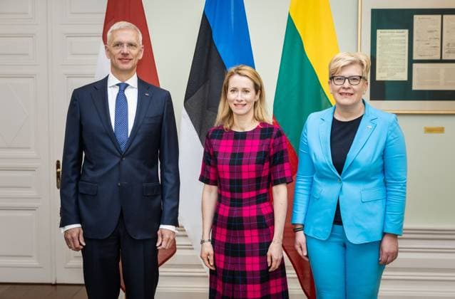 News Themen der Woche KW19 News Bilder des Tages 12.05.2023, Tallinn. The 16th Lennart Meri Conference will be held in Tallinn May 12-14. The keynote speakers include Estonian Prime Minister Kaja Kallas, Latvian PM Kriöjanis Karinö, Lithuanian PM Ingrida äimonyte. Photo Madis Veltman, Postimees Tallinn Harjumaa Estonia 1MV12MAY23A12  Copyright: xMadisxVeltmanx Kaja Kallas, Kriöjanis Karinö, Ingrida äimonyte