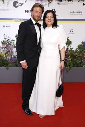 Andreas Pietschmann and Jasmin Tabatabai at the arrival to the German Film Award ceremony on 12 05 2023 in Berlin German Film Award 2023 in Berlin Arrival Red Carpet