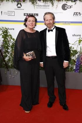 Sunny Scheucher and Fabian Busch at the arrival to the German Film Award ceremony on 12 05 2023 in Berlin German Film Award 2023 in Berlin Arrival Red Carpet
