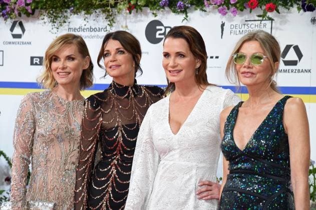 Andrea Lüdke, Gerit Kling, Anja Kling, Ursula Karven arriving on the red carpet for the GERMAN FILM AWARD 2023 at the Theater am Potsdamer Platz in Berlin on 12 05 2023
