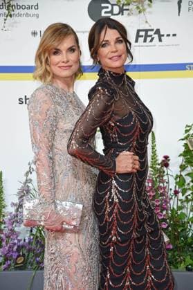 Andrea Lüdke, Gerit Kling at the arrival on the red carpet for the GERMAN FILM AWARD 2023 at the Theater am Potsdamer Platz in Berlin on 12 05 2023