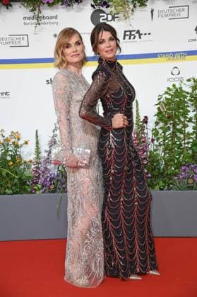 Andrea Lüdke, Gerit Kling at the arrival on the red carpet for the GERMAN FILM AWARD 2023 at the Theater am Potsdamer Platz in Berlin on 12 05 2023