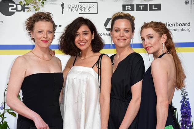 Patrycia Ziolkowska, Dorka Gryllus, Anne Haug, Sina Martens arriving on the red carpet for the GERMAN FILM AWARD 2023 at the Theater am Potsdamer Platz in Berlin on 12 05 2023