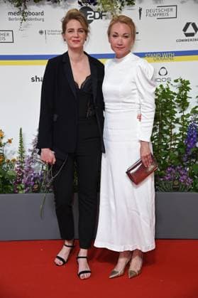 Rike Schmid, Lisa Maria Potthoff arriving on the red carpet for the GERMAN FILM AWARD 2023 at the Theater am Potsdamer Platz in Berlin on 12 05 2023