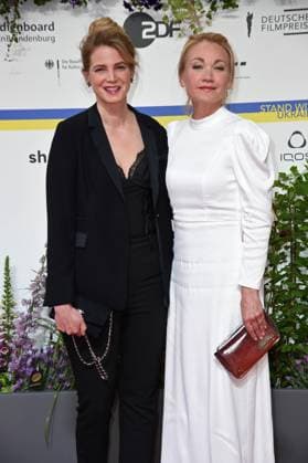 Rike Schmid, Lisa Maria Potthoff arriving on the red carpet for the GERMAN FILM AWARD 2023 at the Theater am Potsdamer Platz in Berlin on 12 05 2023