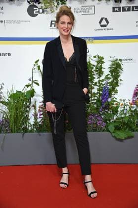 Rike Schmid arriving on the red carpet for the GERMAN FILM AWARD 2023 at the Theater am Potsdamer Platz in Berlin on 12 05 2023