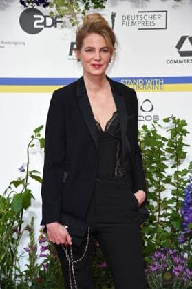 Rike Schmid arriving on the red carpet for the GERMAN FILM AWARD 2023 at the Theater am Potsdamer Platz in Berlin on 12 05 2023