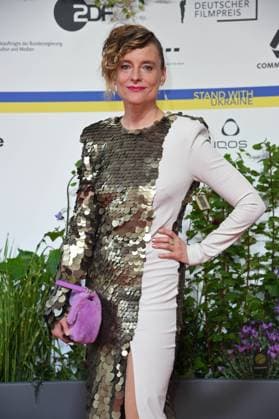 Anne Ratte Polle arriving on the red carpet for the GERMAN FILM AWARD 2023 at the Theater am Potsdamer Platz in Berlin on 12 05 2023
