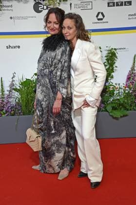 Natalia Wörner, Jeanette Hain arriving on the red carpet for the GERMAN FILM AWARD 2023 at the Theater am Potsdamer Platz in Berlin on 12 05 2023