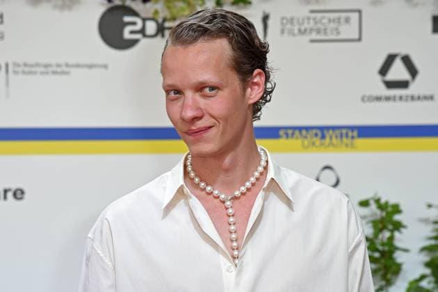Felix Kammerer arriving on the red carpet for the GERMAN FILM AWARD 2023 at the Theater am Potsdamer Platz in Berlin on 12 05 2023