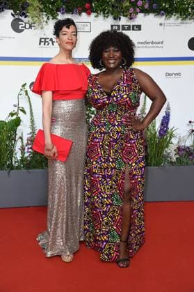 Celina Bostic, Thelma Buabeng arriving on the red carpet for the GERMAN FILM AWARD 2023 at the Theater am Potsdamer Platz in Berlin on 12 05 2023