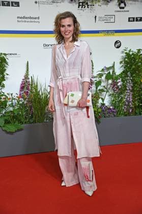 Karin Hanczewski arriving on the red carpet for the GERMAN FILM AWARD 2023 at the Theater am Potsdamer Platz in Berlin on 12 05 2023