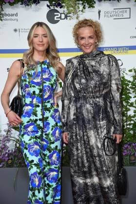 Katja Riemann with daughter Paula Riemann arriving on the red carpet for the GERMAN FILM AWARD 2023 at the Theater am Potsdamer Platz in Berlin on 12 05 2023