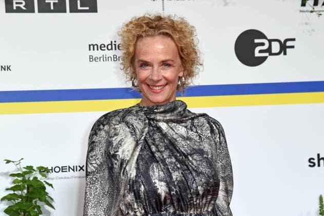 Katja Riemann arriving on the red carpet for the GERMAN FILM AWARD 2023 at the Theater am Potsdamer Platz in Berlin on 12 05 2023