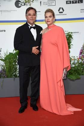 Anna Loos with husband Jan Josef Liefers arriving on the red carpet for the GERMAN FILM AWARD 2023 at the Theater am Potsdamer Platz in Berlin on 12 05 2023