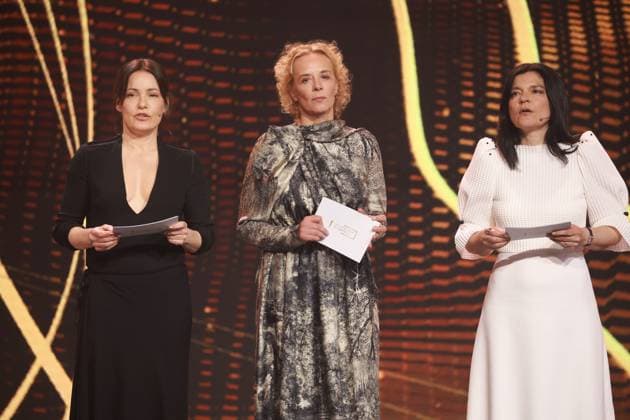 German Film Award 2023 Jasmin Tabatabai, Nicolette Krebitz, Katja Riemann Laudators BEST FILM MUSIC at the award ceremony Lola German Film Award 2023 at the Theater am Potsdamer Platz in Berlin 12 05 2023 Copyright: xEventpressx